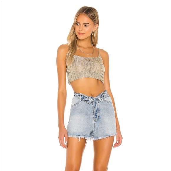 Superdown Audrina Fold Over Denim Shorts - Picture 4 of 4